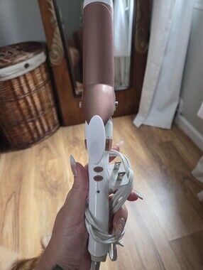 Conair Curling Iron, Double Ceramic, 1 1/2" Barrel, White/Rose Gold